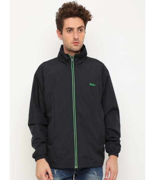 Plutus Men Black Green Solid Nylon Sports Jacket
