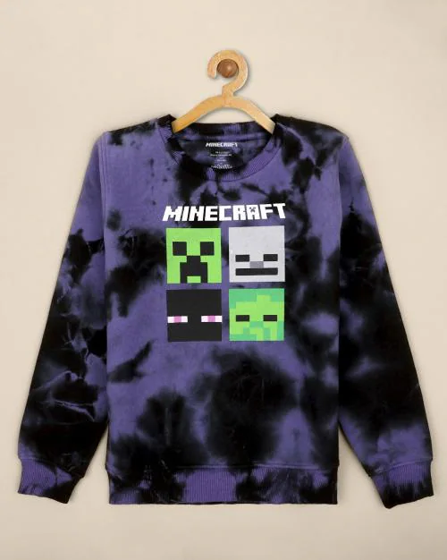 Kidsville Boys Minecraft Printed Black Sweatshirt