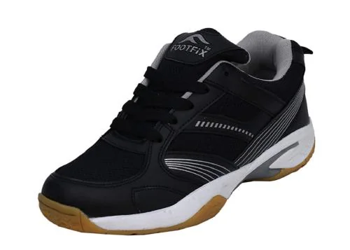 FOOTFIX Non-Marking Unisex Black Badminton Court Shoes / Badminton Shoes Size 10 Uk/Ind
