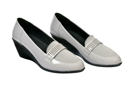 GILANTO Grey Formal Wedges Sandal ,Shoes and Official Bellies for women | Heel Ballerinas for Women and Girls |Plain Women's Grey Official Bellies