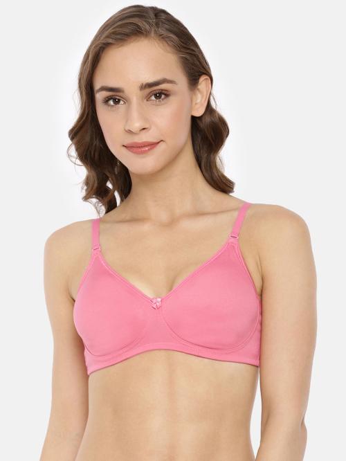 Macrowoman W Series Women Pink Solid Cotton Blend Single Bra