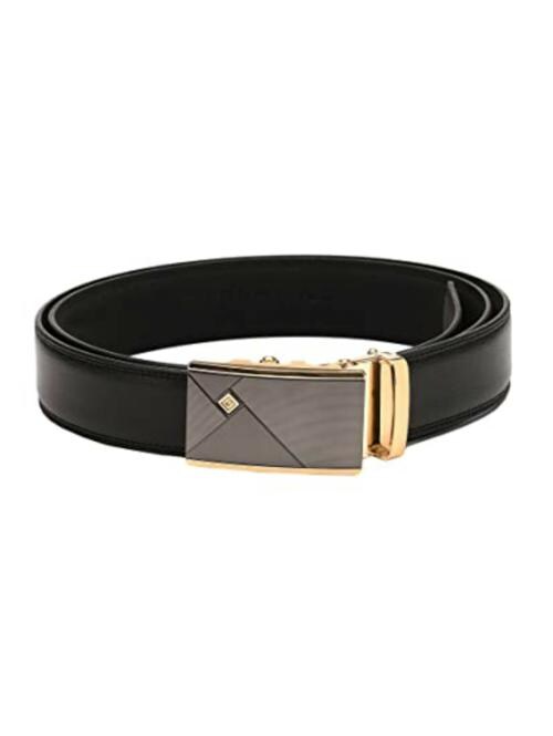 Pacific Gold Men Black Leather Belt