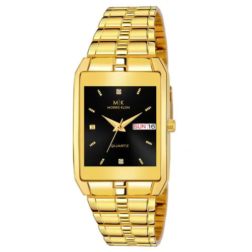 MORRIS KLEIN MK-1013 ORIGINAL GOLD PLATED DAY & DATE FUNCTIONING WATCH Analog Watch - For Men