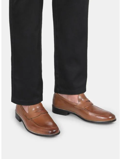 Hats Off Accessories Genuine Leather Brown Penny Loafers