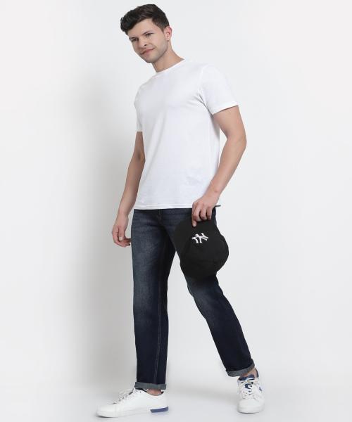 Fever Non Stretch Mens Dark Blue Cotton Straight Fit Denim Jeans l Jeans For Men's l Casual Jeans l Denim Jeans