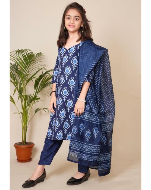 KedarFab Girls Digital Print Rayon Kurta Bottom Set With Dupatta
