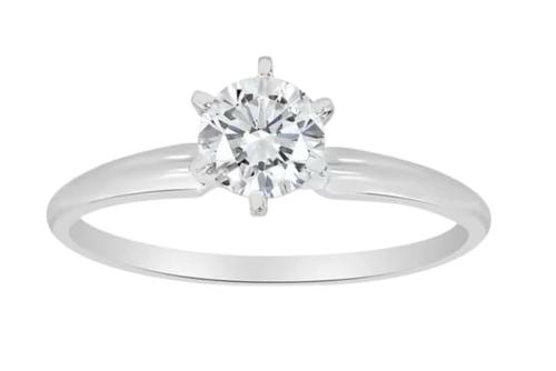 Feel Touch Mart 1 Carat Diamond Ring D Color Diamond Excellent Cuts & Clarity Size with 9.0, 10.0, 11.0, 12.0, 13.0, 14.0, 15.0, 16.0, 17.0 Amaizng Ring Size for Womens Real Diamond Stone