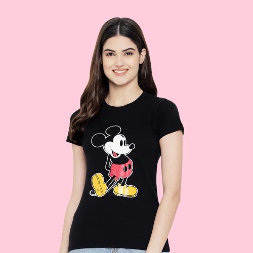 Fabflee Stylish Cotton Printed Round Neck Tees For Women | Women's T-Shirt | Tshirt For Women | Womens Tshirt | Tee | Tshirt | Casual Tshirt | Regular Wear Tshirt For Women