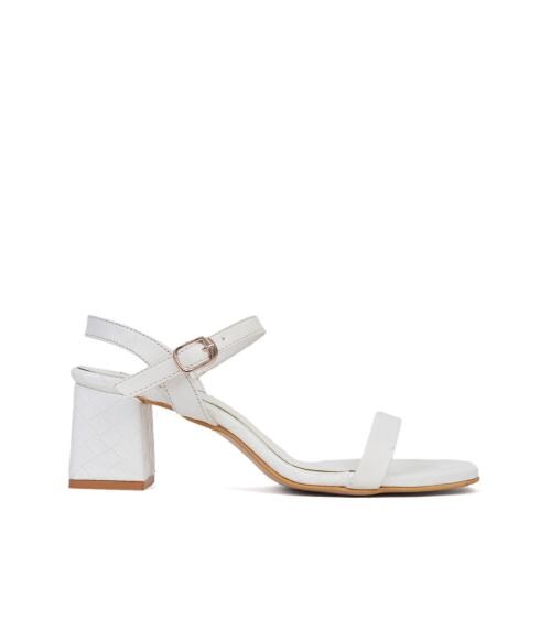 Elle Women's White Block Heels