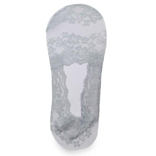 Neska Moda 1 Pair Women's Cotton Net No Show Loafer Belly Socks-(Grey)