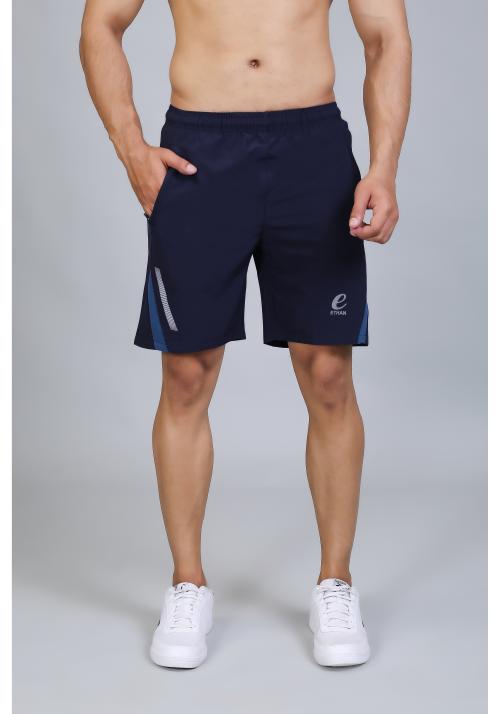ETHAN Mens Plain Solid Running Gym Shorts Navy