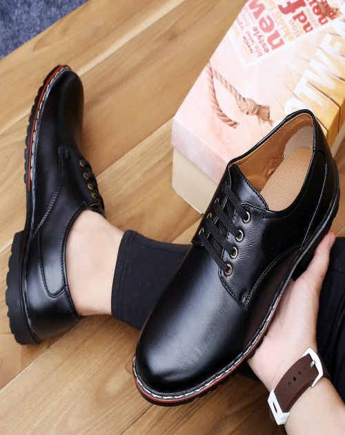 Lotus Venue Black Formal Shoes