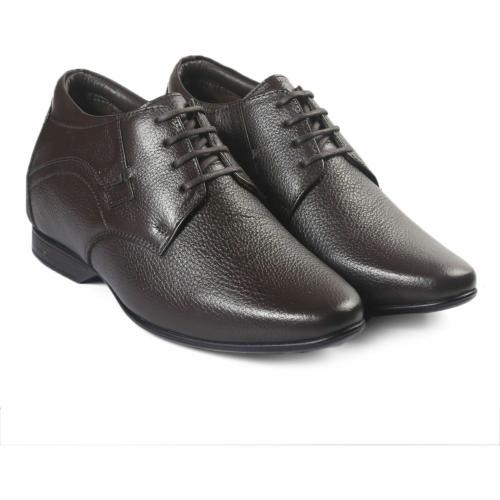 inlazer 3 Inch Height Increasing Shoes For Men, Formal Faux Leather Derby Shoes Lace Up For Men (Brown)