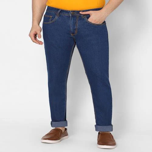 HJ HASASI Mens Blue Denim Jeans