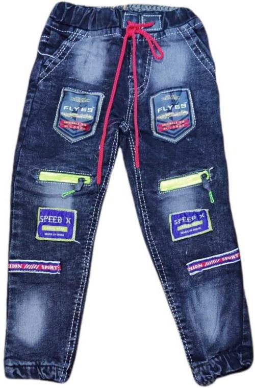 Gs enterprise Fashion Baby Boys Black Self Design, Applique Denim Mid Rise Jeans (1 - 2 Years)