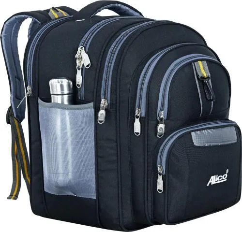 Alico Polyester Waterproof Large Stylish Casual School Bag For Class 5Th To 10Th, Black 55 L