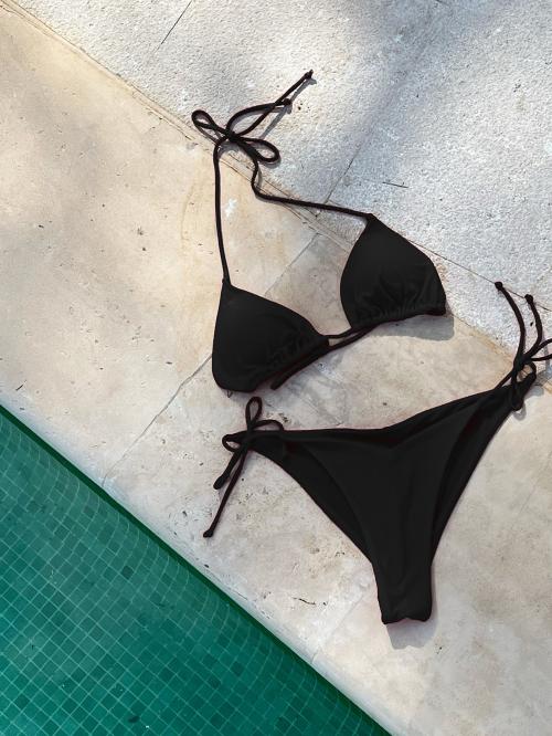 PIBU -Women Nylon Bra Panty Set for Lingerie Set ( Pack of 1 ) ( Color : Black )