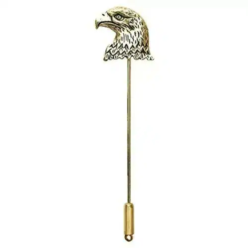 Fure Metal Eagle Head Lapel Pin Gold (Men And Women)
