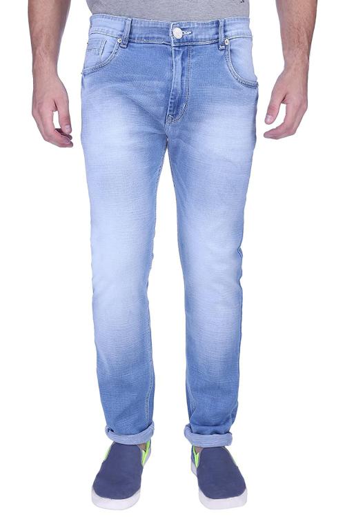 Buy FLAGS Mens Light Blue Faded Cotton Slim Fit Stretch Jeans Online at