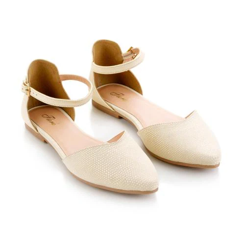 FLORA Elegant Ankle-Strap Flats for Women - Versatile Pointed-Toe Ballet Flats, Comfortable & Stylish, Soft Lining for All-Day Comfort, Preventing Foot Fatigue.