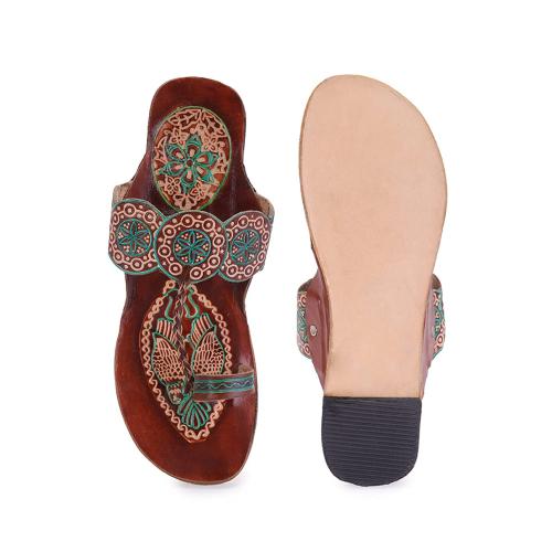 Style Socio Fashions Kolhapuri Chappal for Women Stylish, Flat Fashion Sandals & Ethnic Slippers for Girls and Women