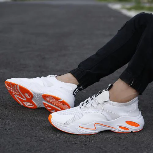 Imcolus Mens White Sports Ruuning Shoes