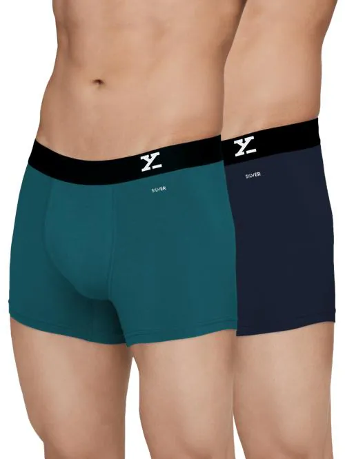 XYXX Pack of 2 Intellistretch Super Combed Cotton Aero Men Trunks