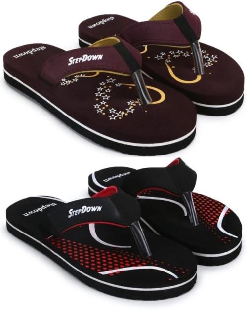 STEP DOWN Slippers For Women(Black, Brown )