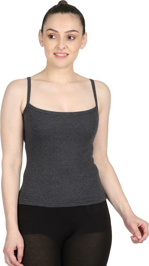Bodycare Gold Plus Womens Anthra Melange Solid Cotton Thermal Tops