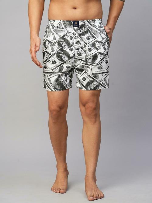 Urban Scottish White Printed Pure Cotton Men Boxer