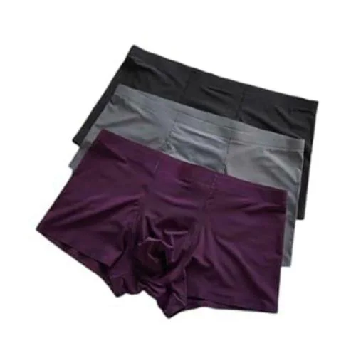 ELZAR Men’s Ultra Soft Ice Silk Men's Underwear Lycra Material Short | Men's Brief Boxer (Pack of 3_Multicolor)-S