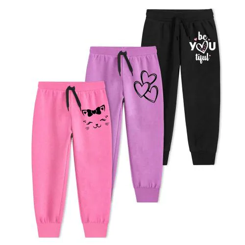 Trampoline Girls Printed Casual Track pant (Pack of 3)