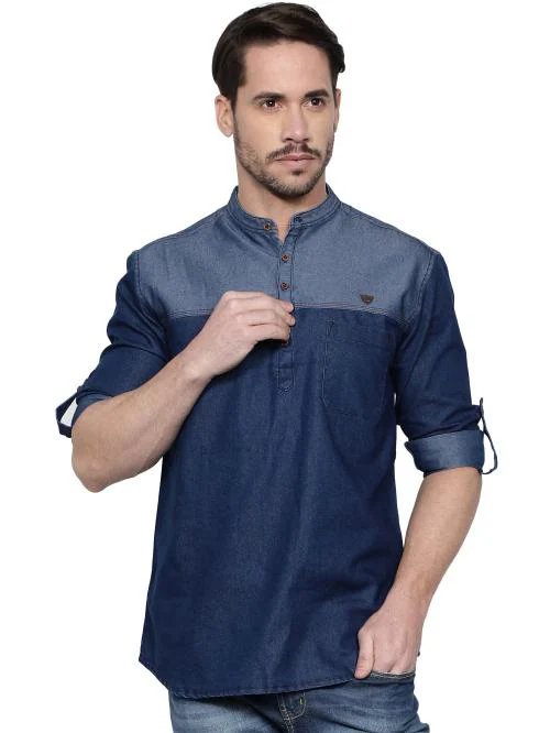 Kuons Avenue Blue Indigo Men's Denim Kurta