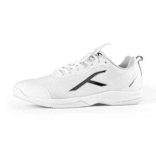 Hundred Infinity Pro Non Marking Badminton Shoes | Also Perfect for Squash, Table Tennis, Volleyball, Basketball & Indoor Sports | Lightweight & Durable | X-Cushion (White/Black ; UK 9)