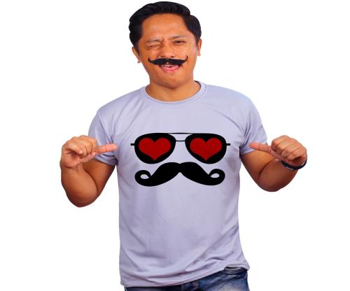 Mooch Wale Desi Avaiator Mooch Grey Quick-Dri T-shirt For Men - Grey, XL