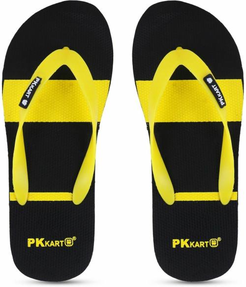 Buy PKKART Black & Yellow Flip Flops for Men Online at Best Prices in
