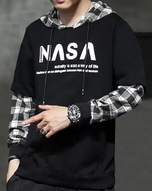 EYEBOGLER Hoodied Tshirts for Men | T Shirt For Men | Men T Shirt | Men Tshirt | Tshirt for Men | T Shirts | Tshirts | Oversized Tshirt | Men Tshirt | Men's Polo Neck Regular Fit Half Sleeves Colorblocked T-Shirt | Printed Tshirt