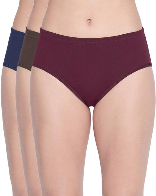 Bodycare women's combed cotton assorted Hipster Panty Pack of 3 ( 2D )