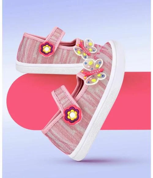 NEOBABY Girls Velcro Ballerinas (Pink)