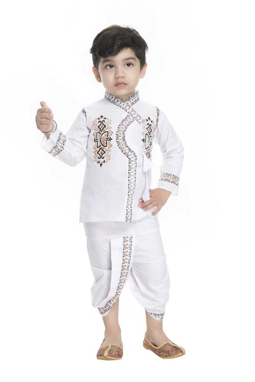 NEW GEN Boys Multicolor Self Design Cotton Single Kurta Sets