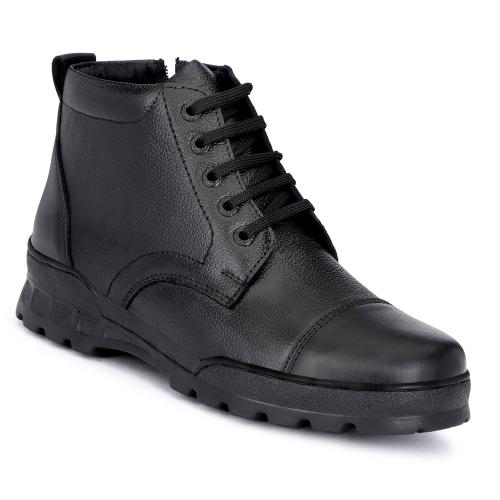 BOTINOK Men's Black Outdoor Leather Lace-up Ankle Boots 7