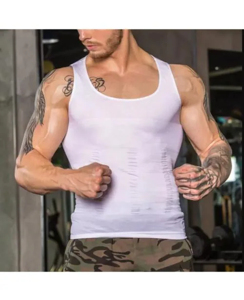 Fitolym White Men & Women Vest Slimming Body Slim N Lift Shaper Belly Buster Underwear Vest