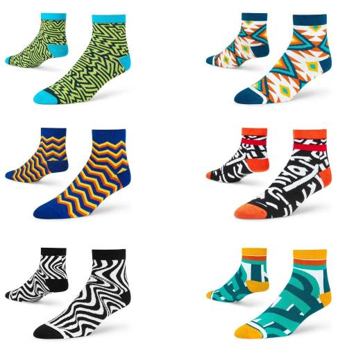 Dynamocks Men's and Women's Combed Cotton Ankle Length Socks (Pack of 6) (Multicolour, Free Size)