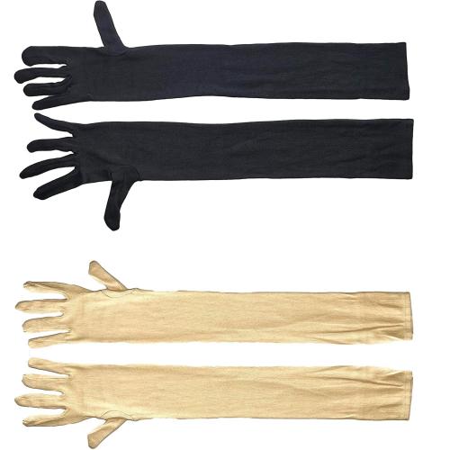 Cotson Women Gloves For Driving, Summer Tanning Protection Gloves, Arm Sleeve Gloves (2 Pairs) (Black-Beige)
