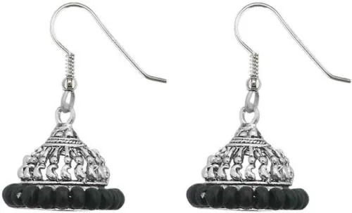Jewelmaze Alloy Black Jhumki Earring (Women)