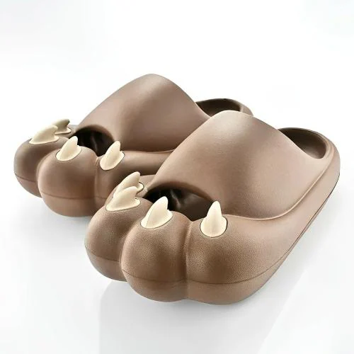 TLISMI Cute Cat Paws Styled Soft Cloud EVA Flip Flop Slippers Quick Drying Lightweight Thick Anti-Slip Sole Platform Footwear Bathroom Shower Shoes Open Toe Summer Unisex Crocs for Girls and Boys