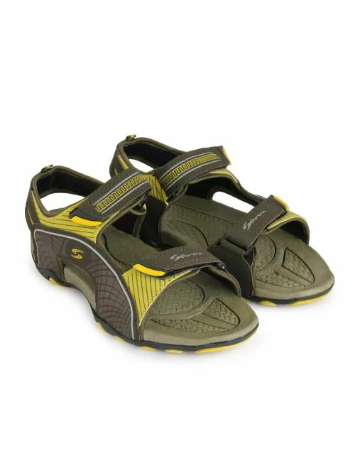WAVEWALKER WWSND-001 Olive Yellow | Durable & Comfortable | Lightweight | Velcro Sandal | EVA Sole | Soft Foam | Latest Stylish Casual Sandal | Outdoor Sandal | Sandals for Men