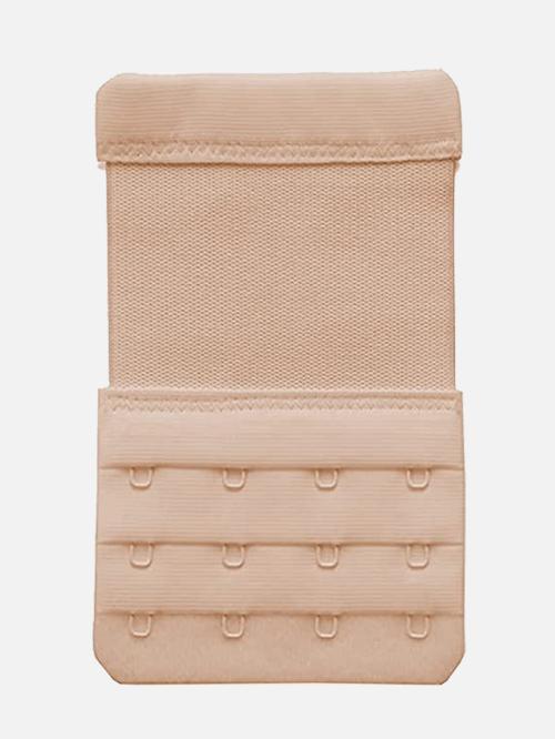 FIMS - Fashion is my style Women Beige Solid Nylon Elasten Pack of 1 Bra Hook Extender 4 Hook 4 Eye