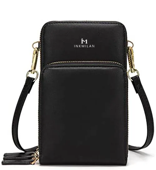 INKMILAN Black Polyurethane Handbag