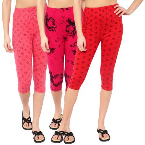Capri for Women | Printed Capri for Girls | 3/4th Pants for Women | Cotton Lycra Capri Women | 3/4 Leggings for Women | Three Fourth Pants for Women